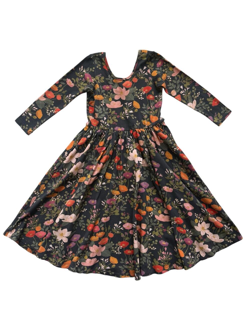 Alice + Ames Dark Botanical 3/4 Sleeve Ballet Dress Size 8